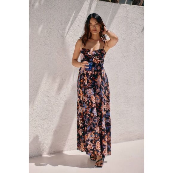 Seafolly Silk Road Paisley Cotton Blend Midi Cover-Up Sundress M NWT - Picture 1 of 12